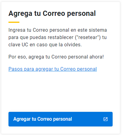 Agrega tu correo personal